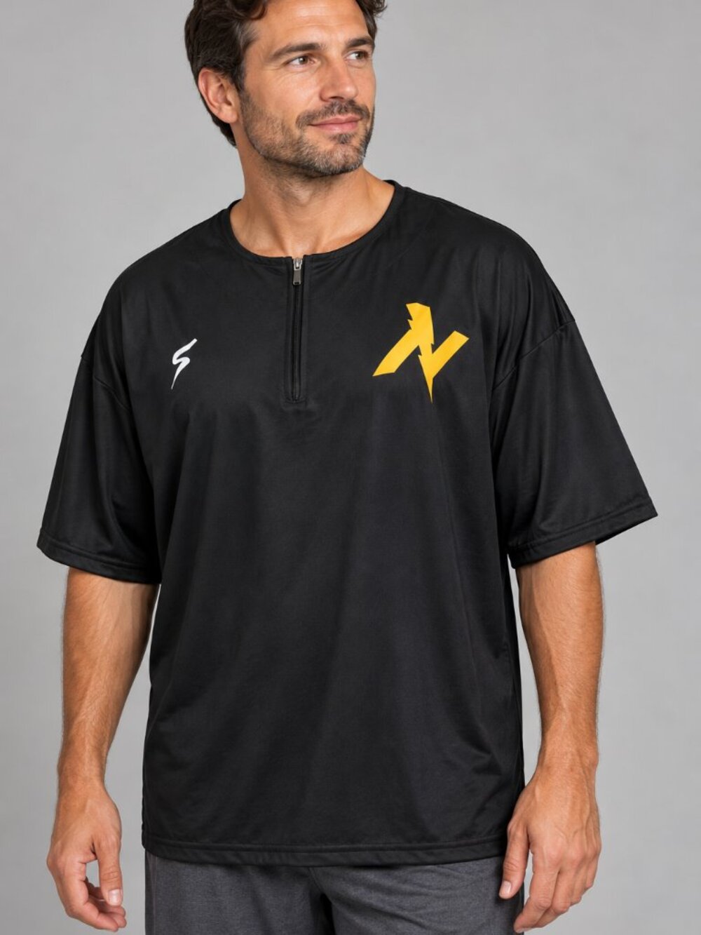 Stinger Apparel XL Black Quarter Zip Performance Athletic Shirt Streetwear